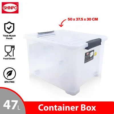 SHINPO Kontainer / Container Box Plastik CB 47 Accurate Storage Box Serbaguna SPO-141 Bening