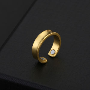 Couple open finger ring rose gold metal personalized Stainless Steel Finger Ring Magnetic Therapy Ring Adjustable Magnetic Therapy Ring With Opening Couple Open Finger Ring Rose Gold Metal Personalized Jewellery