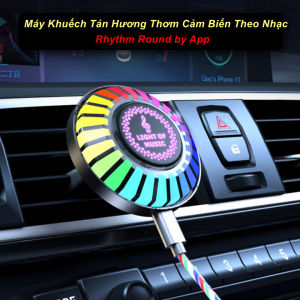 [HCM] - Máy Khếch Tán Cảm Biến Theo Nhạc Rhythm Round by App Trên Ô Tô - EuroHome