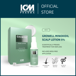 Growell Scalp Lotion Minoxidil 5% 60ml – Hair Loss Treatment Anti Hair Fall Stimulates Hair Regrowth