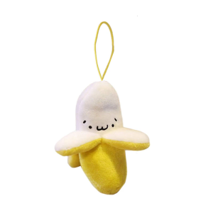 Creative Plush Banana Peeling Keychain Bag Charm Pendant Soft Toy for Backpack Decoration and Gift for Kids and Adults