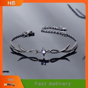 HB Punk Style Personality Twilight Black Feather Alloy Bracelet For Women Men Exquisite Dark Style Gothic Bracelet Jewelry Gift