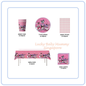 【COZYCASA】Kuromi Party Supplies Set / Kuromi Theme Decoration /Event Kit/ Birthday Ornaments