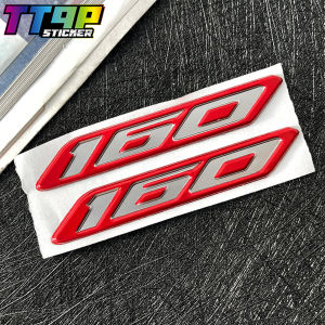 4PCS Multicolor 3D Soft Glue 160 Embossed Letter Emblem Waterproof Badge Decal Tank Sticker for Honda click160 click 160 click v3 click v2