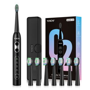 YUNCHI C2 Sonic Electric Toothbrush with 8 Brush Heads and 1 Travel Box 5 Modes Type-C Charging