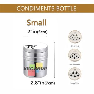 3in1 Stainless Steel Condiments Bottle Salt and Pepper Shaker Condiments Container Spice Jar Seasoning Bottles