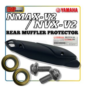 REAR MUFFLER PROTECTOR NMAX V2 NVX155 V2 SET EXHAUST COVER NMAX NVX V2 MUFFLER PROTECTOR EKZOS COVER BLACK YAMAHA VIETNAM