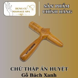 Dụng Cụ Bấm Huyệt - Chữ Thập Gỗ Thái - Dụng Cụ Diện chẩn