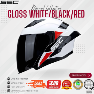 SEC REFINED (Dual Visor) Half Face Helmet for Motorcycle - Gloss/Matte