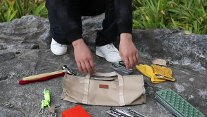 Tent Stakes Bag Double Layer Thickened Tent Poles Pegs Bag Tent Camping Accessories Storage Bag Tool Bag Organizers