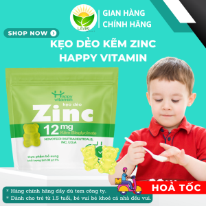 Kẹo Dẻo bổ Sung Kẽm Hữu Cơ ZinC Gummies (39v/gói)-Happy Vitamin - ăn ngon miệng hấp thu dinh dưỡng-LAVIKI