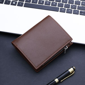 HANA short wallet men two-fold wallet leather litchi pattern