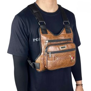 Tas Dada Kulit PU Leather Polo Amstar Waterproof Tas Selempang Dada Chest Bag Chest Rig Bag Tas Pria