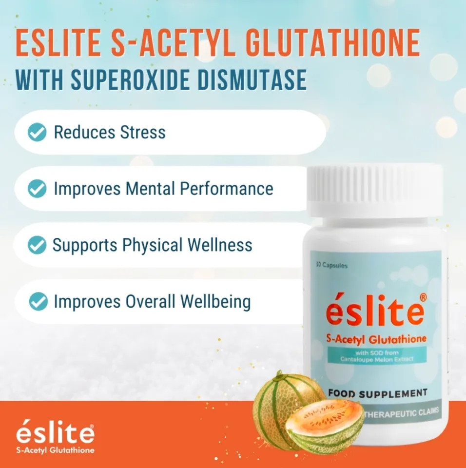 eslite s acetyl glutathione OFFICIAL] Eslite S-Acetyl Glutathione (Anti Aging and Skin Whitening Gluta  Capsule) 30 Capsules
