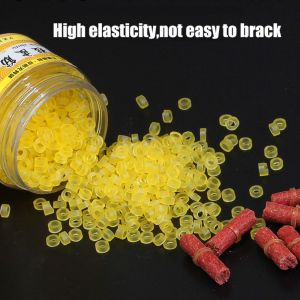 GHRDU 5000pcs วัตถุดิบลาเท็กซ์ ยางรัดเหยื่อตกปลา แผ่นยางรอง อีลาสติก วงยืดหยุ่นเหยื่อหนอนเลือด อุปกรณ์เหยื่อตกปลา สีเหลืองทาเล็บ เหยื่อหนอนเลือดตกปลา