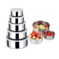MM - RANTANG 5 SUSUN STAINLESS STEEL / POLOS KOTAK MAKAN TEMPAT MAKANAN BEKAL FRESH BOX TUTUP PLASTIK / TOPLES. 