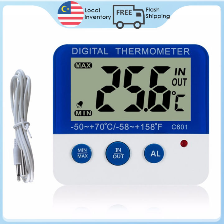 Accurate Digital Fridge Thermometer with Alarm and Max Min Temperature