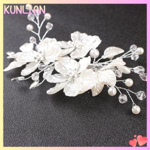 [KUNLIAN] Bridal Flower Hair Clip Hair Jewelry Wedding Hair Accessory Luxury