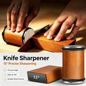 German walnut straight edge hob sharpener using industrial diamond angle technology