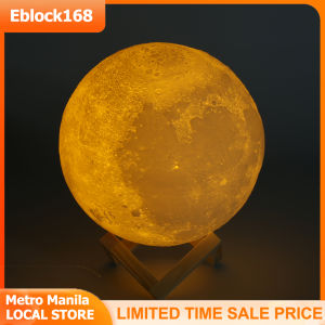 13/15cm Rechargeable 3D Print Moon Galaxy Earth Lamp Color Changing Touch Switch Bedroom Bookcase Night Light Home Decor Creative Gift - Local