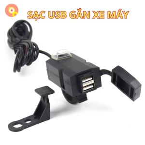 Sạc Điện Thoại Trên Xe Máy 3031 - Cổng USB Kép 12V Công Tắc Chống Nước Thiết Kế Nhỏ Gọn An Toàn Bền Bỉ