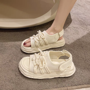COD 475 QUINN Sandal Sepatu Tali Depan dan Velcro Strap Belakang Sandal Wanita Import
