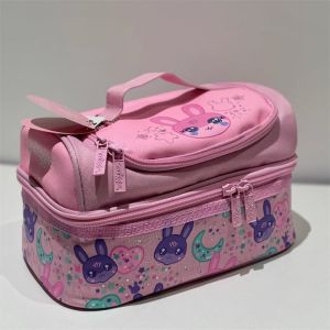 [คลังสินค้าพร้อม] [ต้นฉบับ] กล่องอาหารกลางวันสองชั้นจักรวาล Smiggle มีสายรัดมาเวลซูเปอร์ฮีโร่ส์สีม่วง