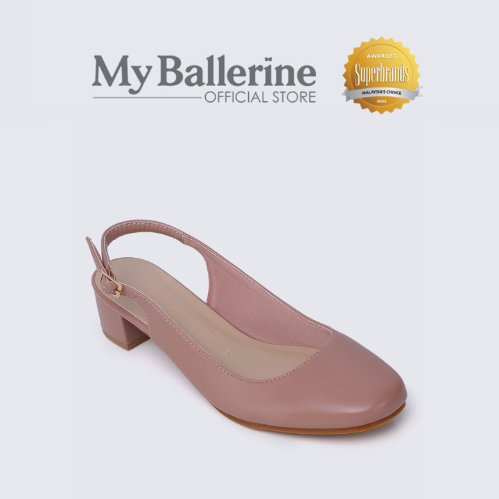 My Ballerine Palmer Comfy Heels Vegan Leather Comfort Heels Square