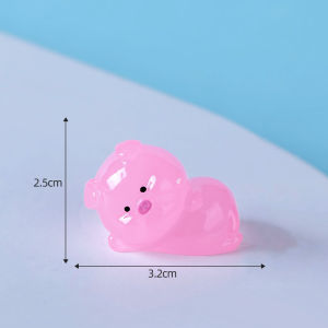 Mô hình heo hồng trong suốt (có dạ quang - sáng trong chỗ tối) trang trí keycap tiêu cảnh terrarium DIY