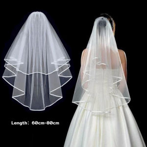 Talao Elegant Wedding Veil Lace Edge Bridal Veil For Birthday Photo High-end