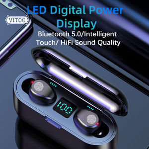 Tai Nghe Không Dây VITOG Bluetooth Tai Nghe Nhét Tai TWS HIFI Mini Tai Nghe Thể Thao Chạy Bộ Chơi Game Có Màn Hình LED Chống Ồn Với Micro Cho Xiaomi Redmi Huawei Oppo Vivo Sony Samsung Airdots Điện Thoại Di Động Android