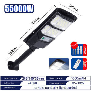 solar street light 95000W Ultra-Bright LED Solar Street Light with Remote & Light Control IP67 Waterproof Outdoor Lighting Original Lights With Remote Solar lamps energy saving motion sensor round Garden light Automatic spot light