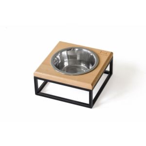 Tempat Makan Kucing/Anjing Kayu Single Bowl