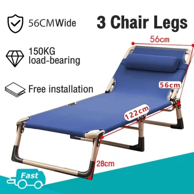 Tempat Tidur Lipat dengan Kasur Ranjang Lipat 190CM Folding Bed Portable Kursi Malas Kursi Santai