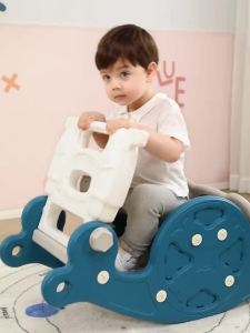 【LDIES】Rocking horse slide two-in-one dual-purpose basket frame indoor baby one-year-old gift Kids rocking chair Trojan horse toy rocking horse