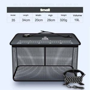 SERAPHYXO Large Capacity Floating Fish Basket Fish Net Bag Quick-drying Foldable Fish Cage Storage Cage Collapsible Foldable Fishing Net Fishing Bait