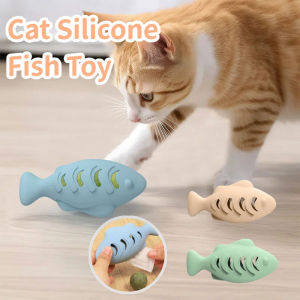 Cat Toy Fish Toys Silicone Leaking Food Cat Teaser Toys Self-happy Interactive Pet Toy Mainan Kucing