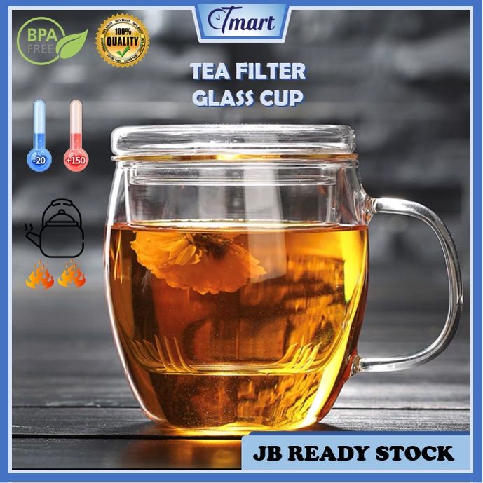 Tea Filter Glass Cup Coffee Cup Glass Mug Tea Filter Cup with Infuser
