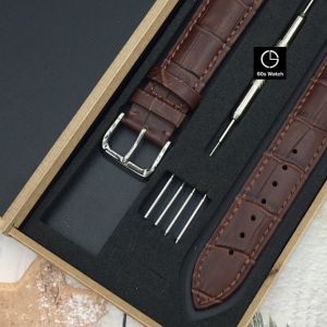 Dây Da Đồng Hồ Size 18mm 20mm 22mm Da Bò thật [Tặng Hộp Gỗ + Phụ Kiện]