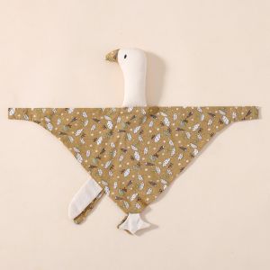 STKE ผ้าฝ้ายบริสุทธิ์ ตุ๊กตานอนหลับสำหรับเด็ก Goose หงส์ หมอนผ่อนคลาย ผ้าเช็ดน้ำลายสำหรับทารกแรกเกิด ผ้าเช็ดหน้า สะดวกสบาย ของเล่นกอดสำหรับเด็ก รูปห่าน สำหรับเด็กผู้หญิง