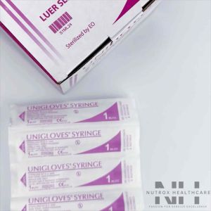 Unigloves 1ml Luer Slip Sterile Syringe Box of 100pcs