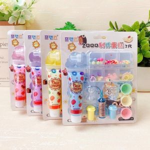 THANKSKY Quà Tặng trẻ em Trang trí Vật liệu tự làm Làm kem Đồ chơi nhà vui chơi Kẹo cao su kem Đồ chơi thủ công tự làm Gel mô phỏng Bộ Kem mô phỏng Giải trí giải trí Bộ đồ thủ công tự làm
