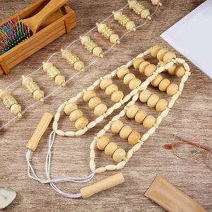 BLACKON Bằng gỗ Dây lăn mát xa Loại bỏ chất béo cục bộ Thư giãn Máy mát xa thoát bạch huyết Máy kích thích cơ bắp cũ Di động Con lăn mát xa cơ bắp Cổ