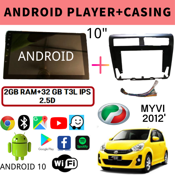 Perodua Myvi 2012 / MYVI LAGI BEST 10" Inch Android 10 Car Android GPS