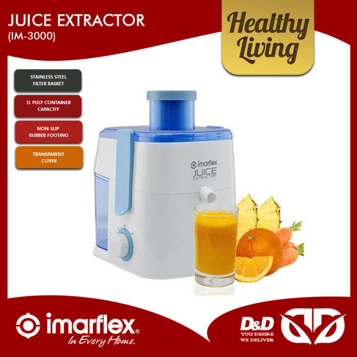 D D Imarflex IJE 3000 Electric Juicer 1L White Blue 300 Watts