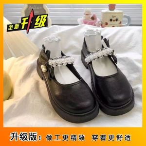 Free Shipping 2026 Spring And Autumn New Versatile WomenS Bowknot Leather Shoes To Match Skirts