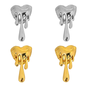 Unique Heart Melt Earrings Accessories Trendy Heart Designs Earrings Accessory for Fashion Forward Womens Daily Look