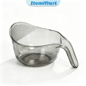 ItemMart Gray Kitchen Plastic Vegetable Fruit Washing Basket Washing Drain Basket for Fruits Vegetables