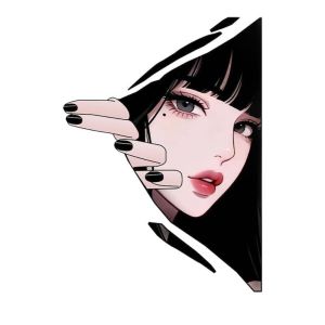 UNDATA PVC Anime Car Graphic Sticker 2D Self Adhesive Cartoon Girl Decal Waterproof Computer Case Decor for Cars Electric Scooters Motorcycles and Computer Cases