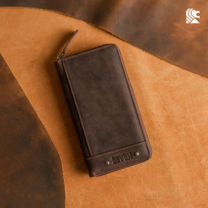 Reven Leather Jakarta - Abimana Mini Pouch Dompet Panjang Pria Kulit Sapi Free Box Exclusive